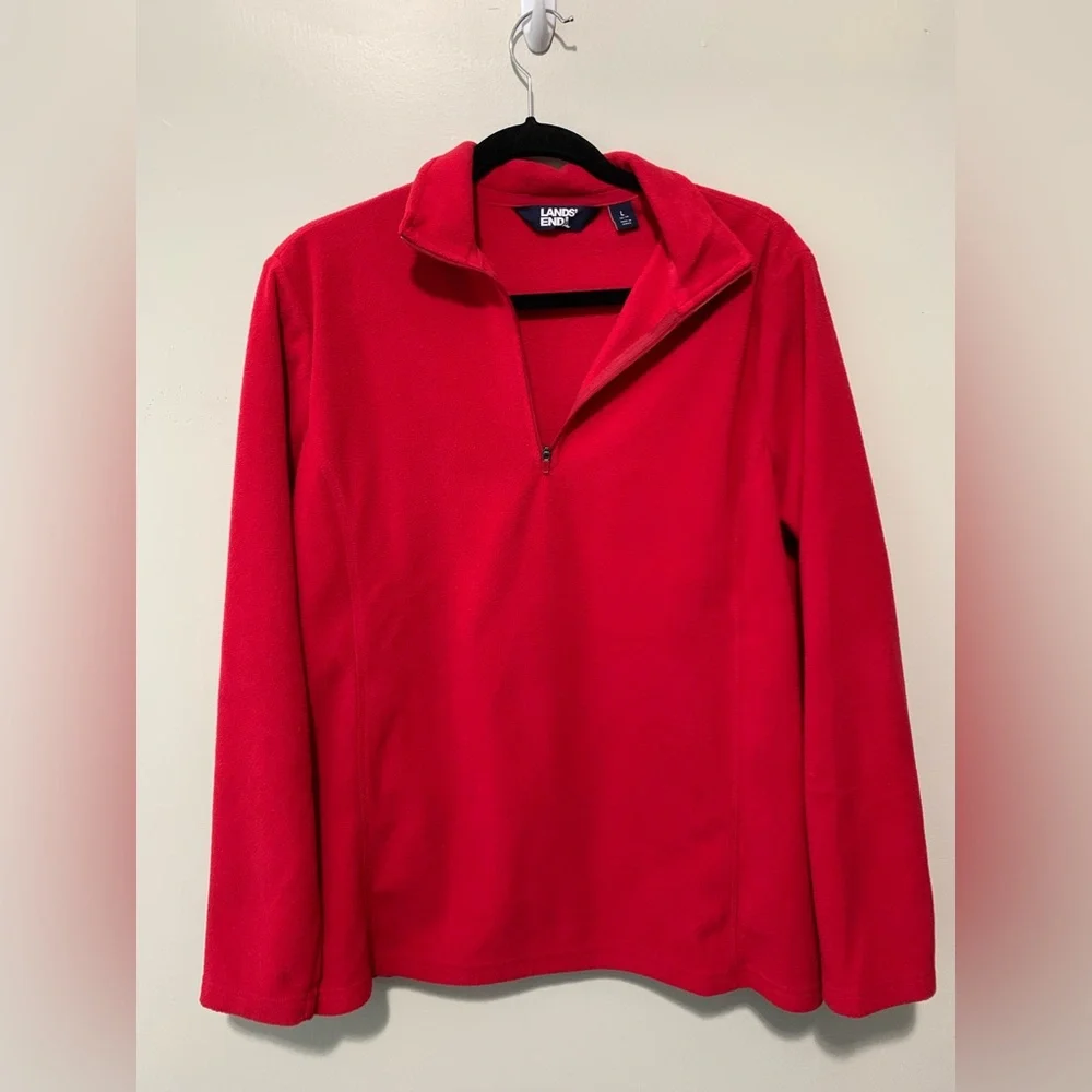 Lands' End Kids' Red Quarter-Zip Sweatshirt